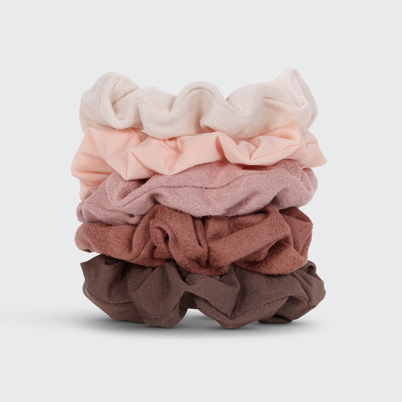Assorted Textured Scrunchies 5pc Set - Terracotta - OLIVIA PAISLEY