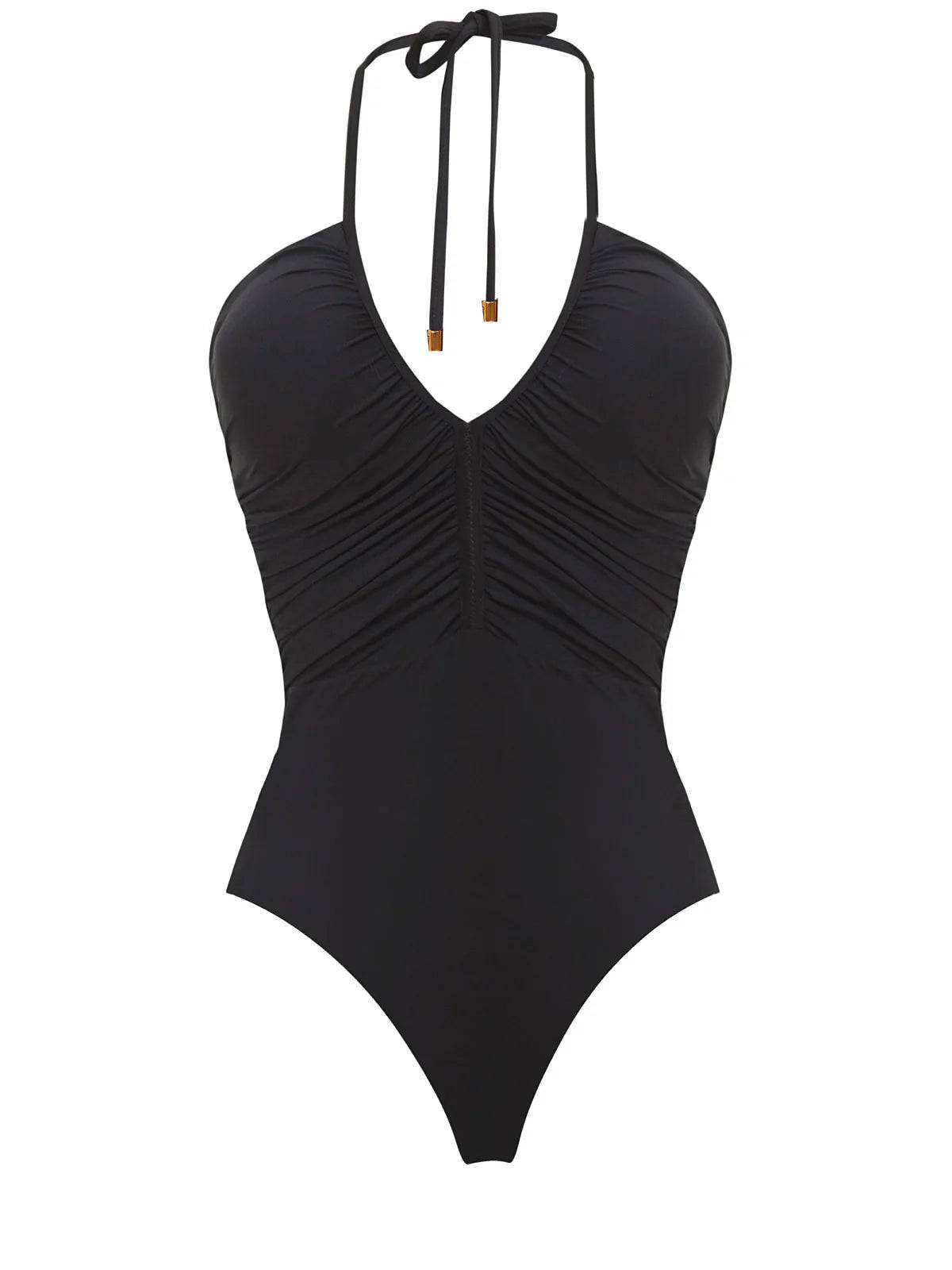 Josie Halter One Piece Swimsuit Black - OLIVIA PAISLEY