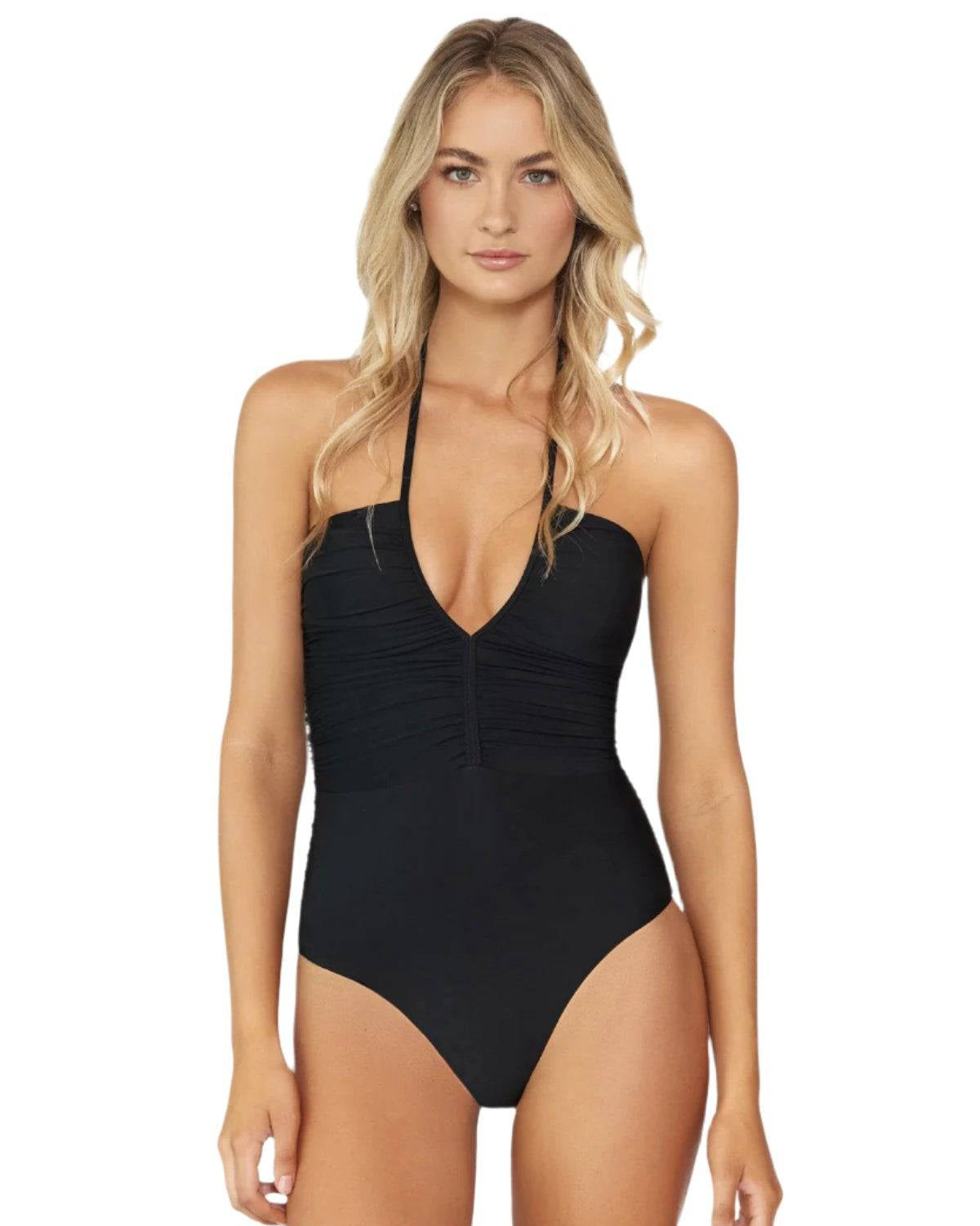 Josie Halter One Piece Swimsuit Black - OLIVIA PAISLEY