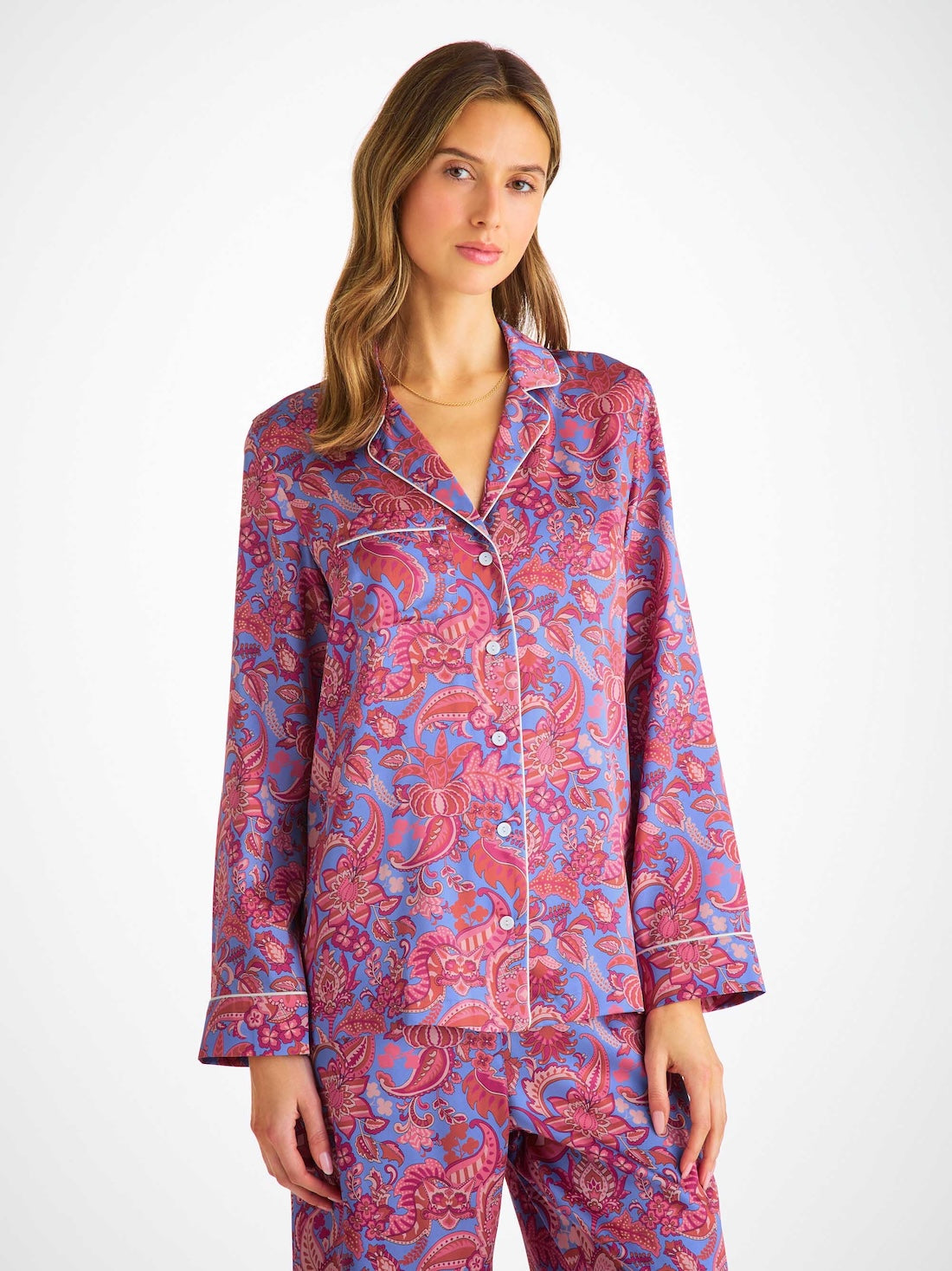 Luxurious Paisley Silk Pajamas for Elegant Comfort