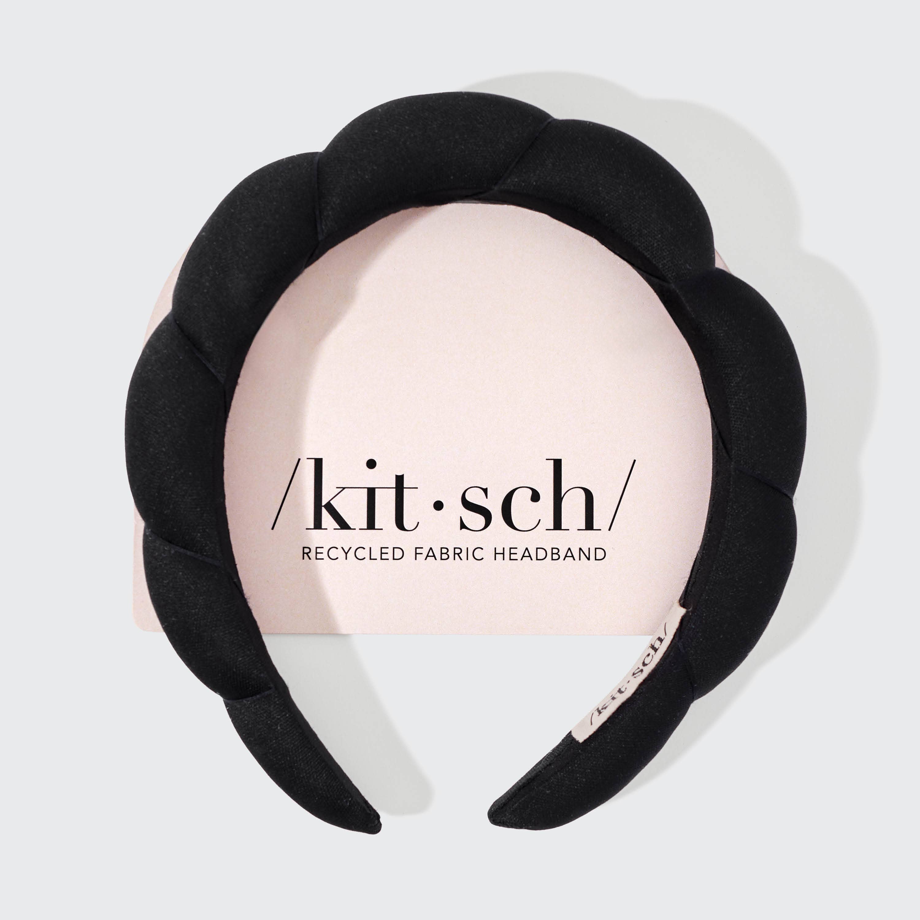 Recycled Fabric Puffy Headband 1pc Black