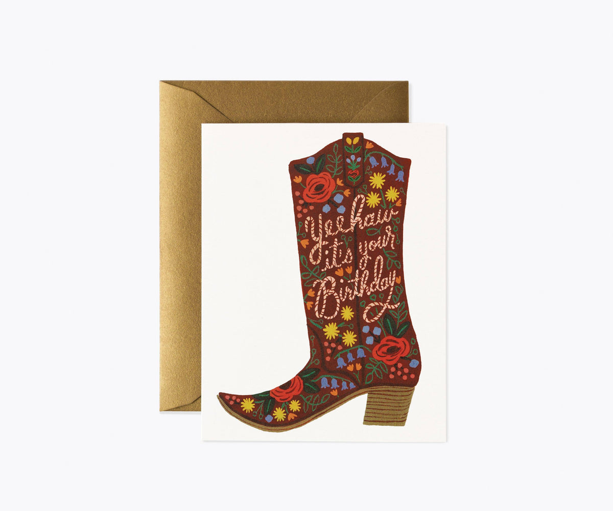 Birthday Boot Card - OLIVIA PAISLEY