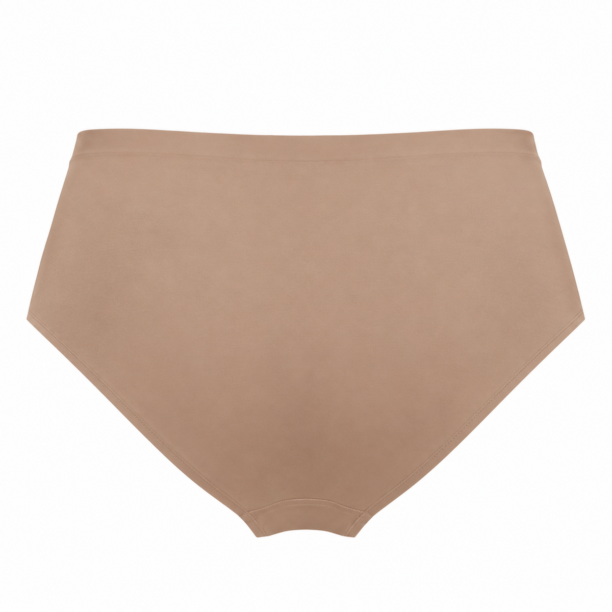 Back View of a nude color seamless hipster underwear displayed on a ghost mannequin, showcasing the smooth, seamless design, comfortable waistband, and full-coverage fit.