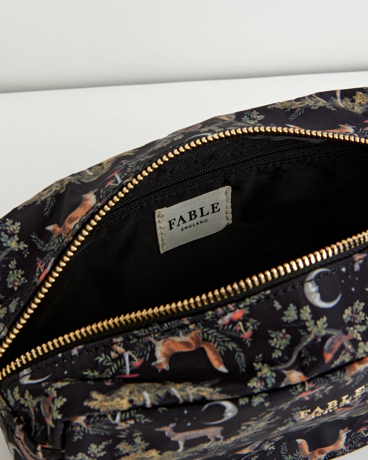 Fable bag with animal pattern on a white background