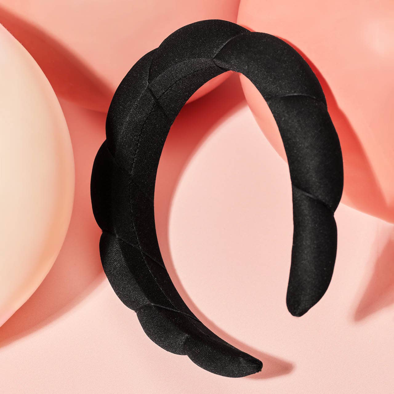 Recycled Fabric Puffy Headband 1pc Black