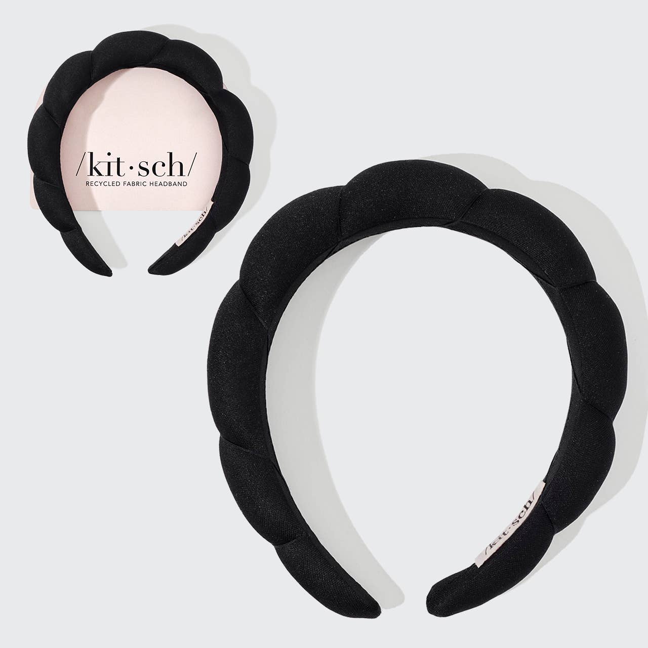 Recycled Fabric Puffy Headband 1pc Black