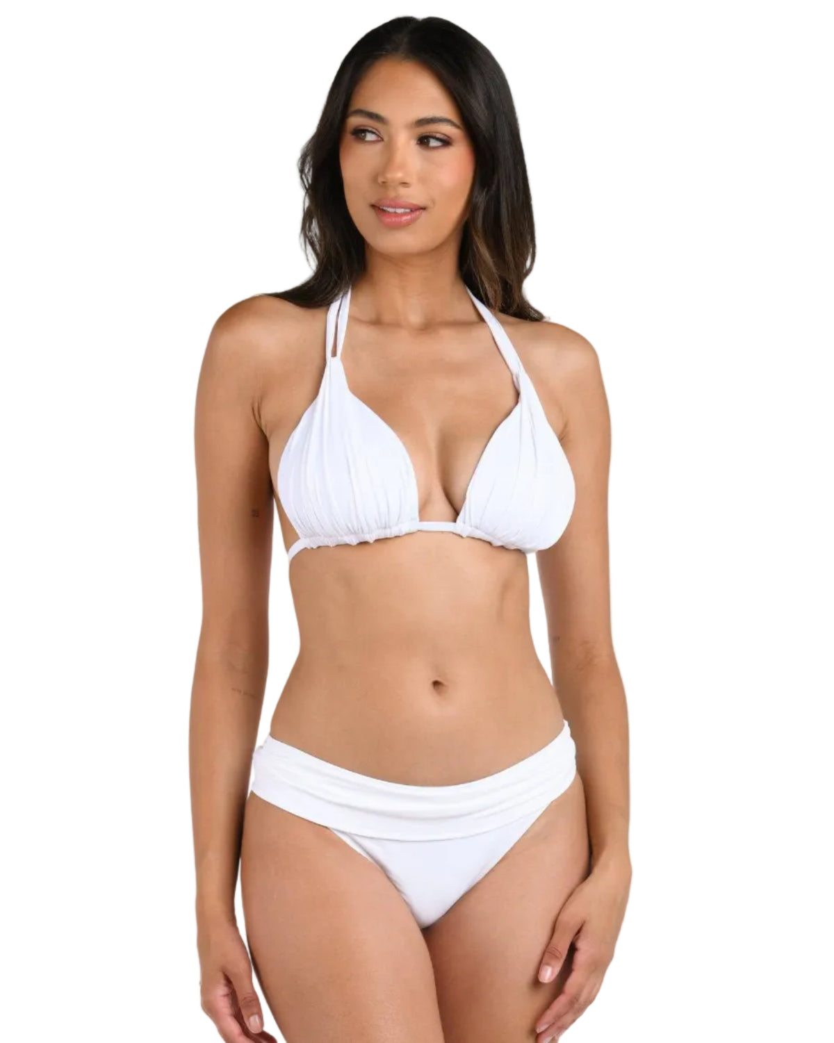 Island Goddess Shirred Hipster Bottom White