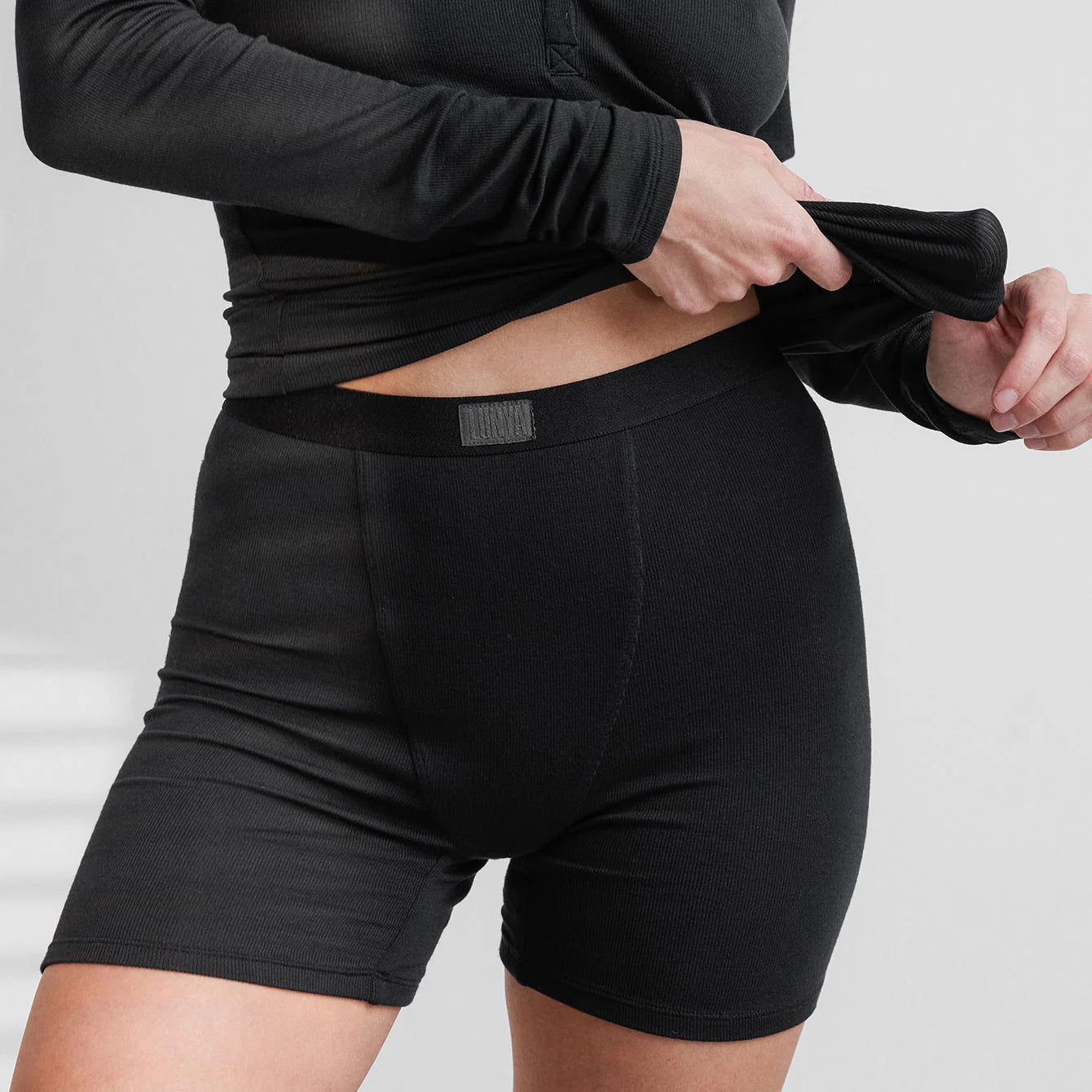 Lunya Soft Modal Rib Boyshort Underwear - OLIVIA PAISLEY 