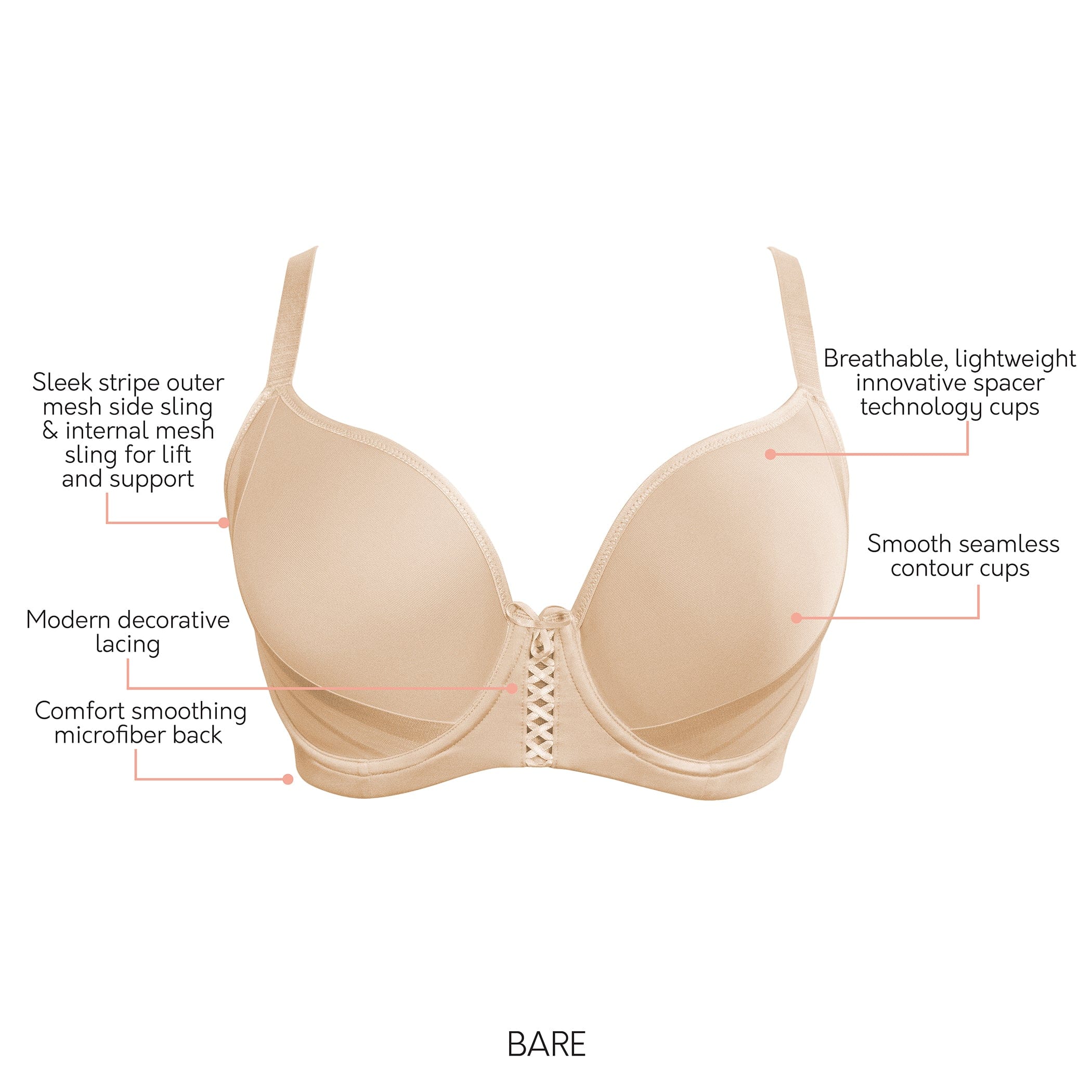 Sassa Women's Underwired Spacer Bra - Seamless Flexi Cups, Adjustable Straps, Classic Look