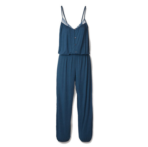 Eberjey Lucie Button Down Jumpsuit - OLIVIA PAISLEY 